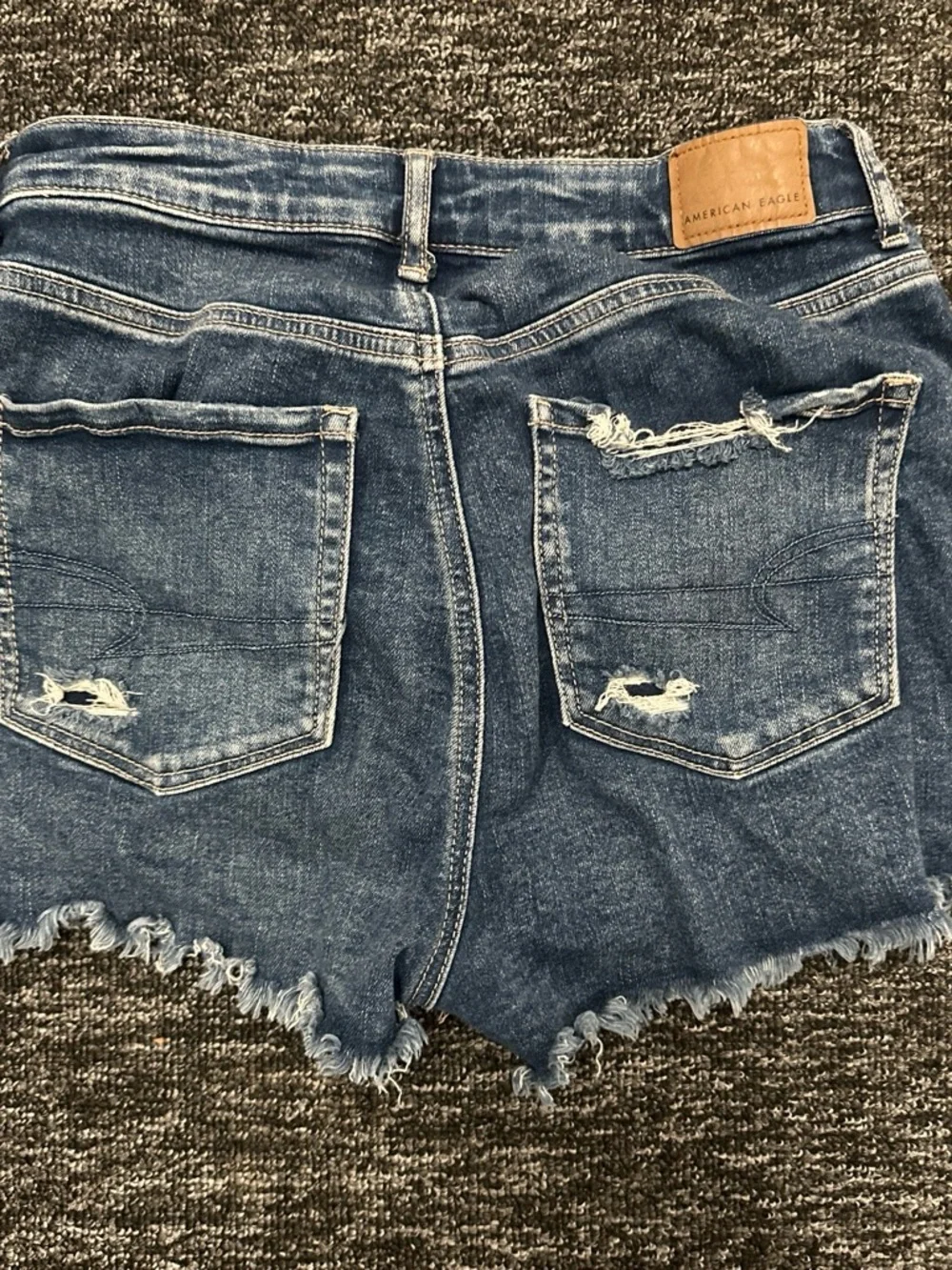 American Eagle Outfitters Ripped Dark Blue Denim Shorts